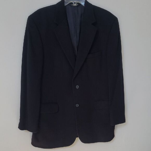 Jos A Banks Cashmere Sportcoat Jacket Men's 42R Black Blazer Formal Academia